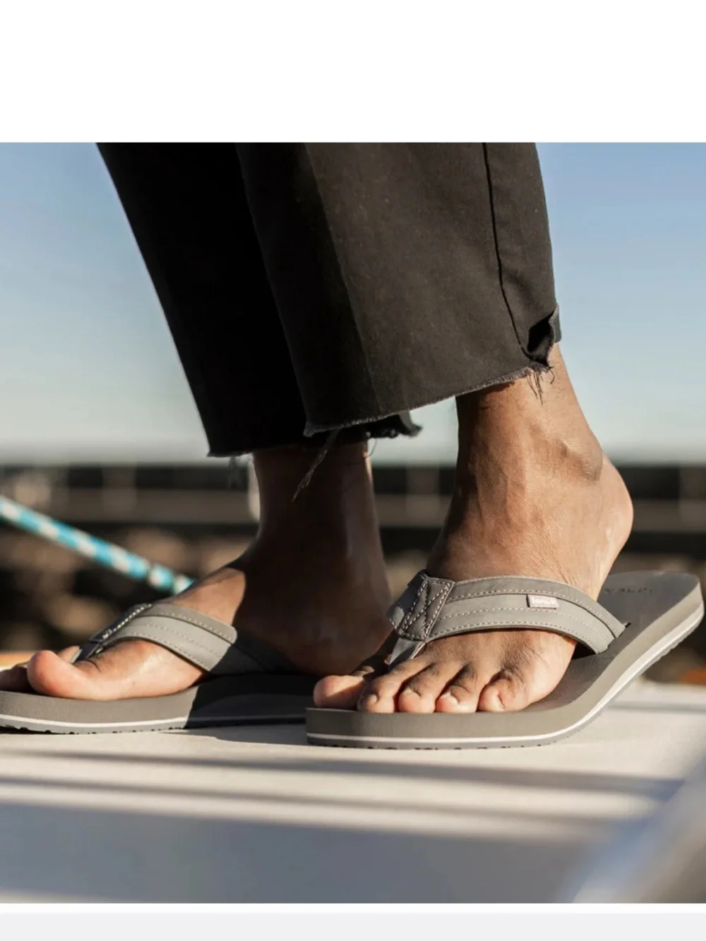 New Sanuk Ziggy Soft Top Sandals in Grey